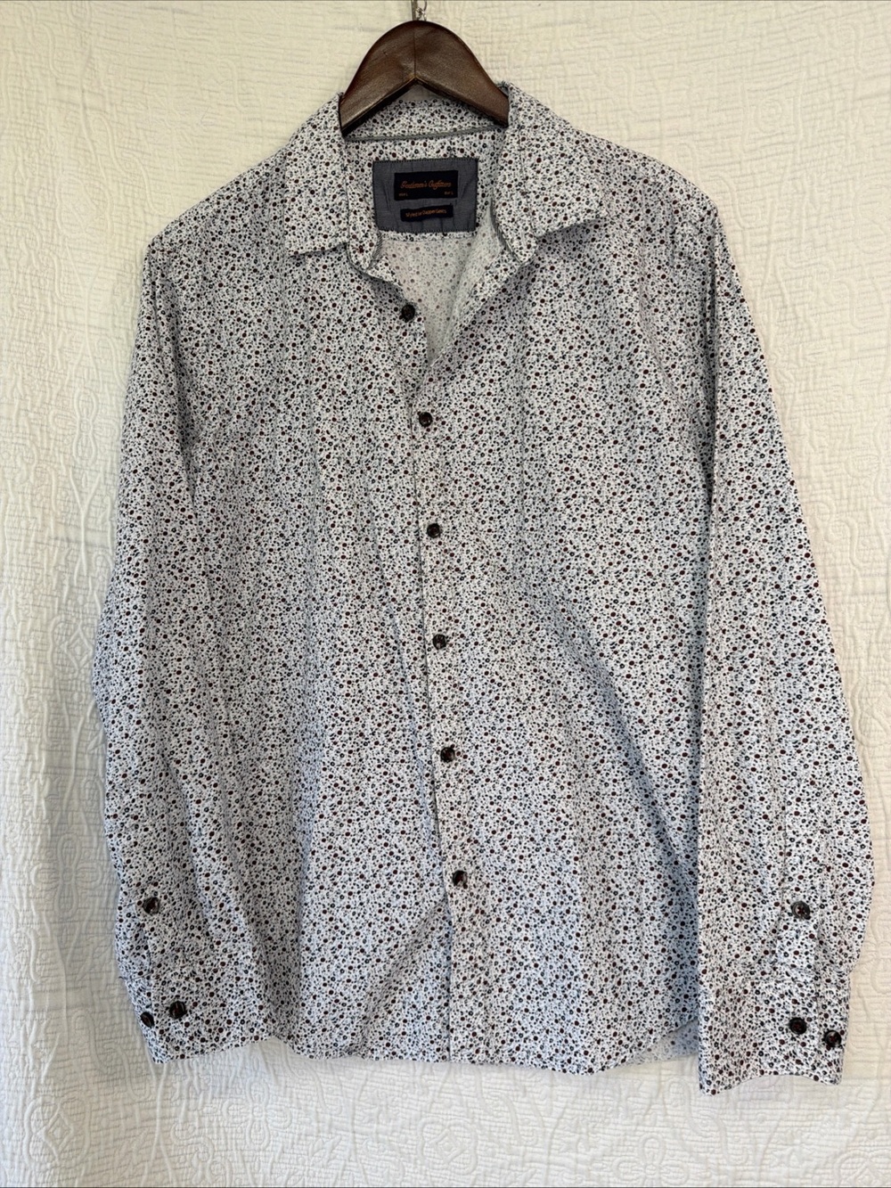 Gentlemens Outfitters Shirt Style For Dapper Gents Men Large Ditsy Cotton Retro